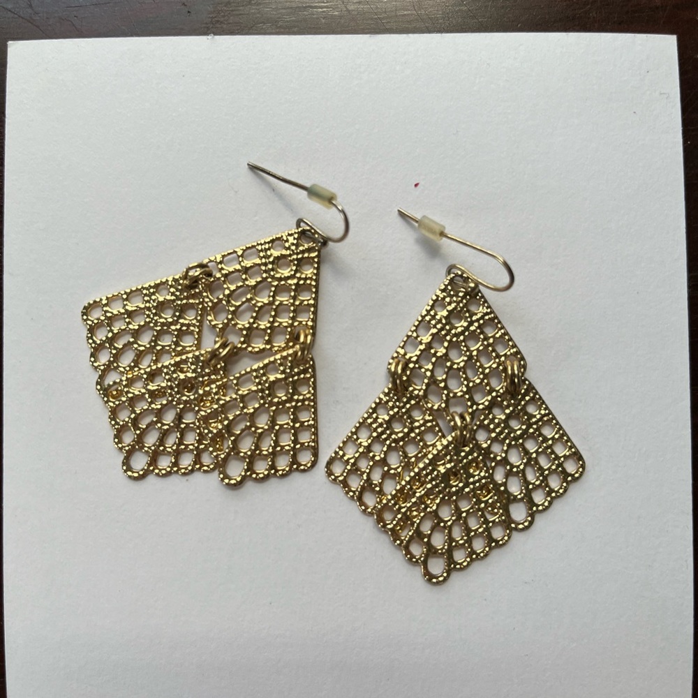 Gold Painted Dangle Earrings